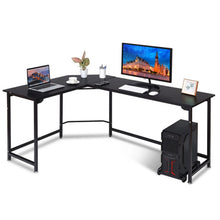 Load image into Gallery viewer, Home Office L-Shaped Corner Study Computer Desk-Black

