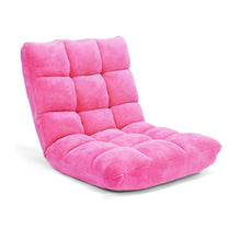 Load image into Gallery viewer, Adjustable 14-position Cushioned Floor Chair-Pink
