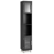 Load image into Gallery viewer, 71 Inch Tall Tower Bathroom Storage Cabinet and Organizer Display Shelves for Bedroom-Black
