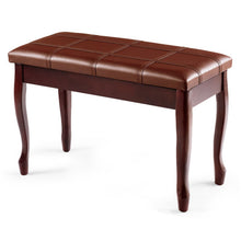 Load image into Gallery viewer, Solid Wood PU Leather Piano Bench with Storage-Brown
