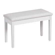 Load image into Gallery viewer, Solid Wood PU Leather Padded Piano Bench Keyboard Seat-White
