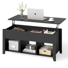 Load image into Gallery viewer, Lift Top Coffee Table with Storage Lower Shelf-Black

