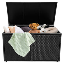 Load image into Gallery viewer, 88 Gallon Garden Patio Rattan Storage Container Box-Black

