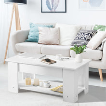 Load image into Gallery viewer, Coffee Table with Lift-up Desktop and Hidden Storage-White
