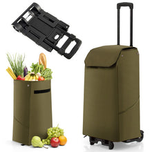 Load image into Gallery viewer, Folding Shopping Cart with 38 L Removable Waterproof Bag-Green
