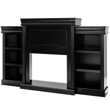 Load image into Gallery viewer, 70 Inch Modern Fireplace Media Entertainment Center with Bookcase-Black
