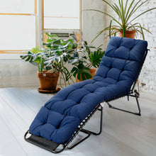 Load image into Gallery viewer, Outdoor Lounge Chaise Cushion with String Ties for Garden Poolside-Navy
