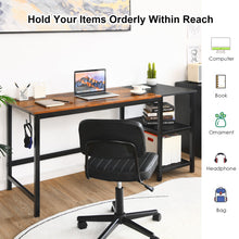 Load image into Gallery viewer, 59 Inch Home Office Computer Desk with Removable Storage Shelves-Rustic Brown

