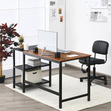 Load image into Gallery viewer, 59 Inch Home Office Computer Desk with Removable Storage Shelves-Rustic Brown
