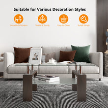 Load image into Gallery viewer, Rectangular Tempered Glass Coffee Table with Shelf-Brown
