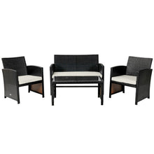 Load image into Gallery viewer, 4Pcs Patio Rattan Cushioned Furniture Set-White
