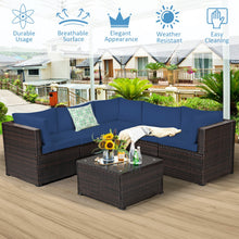 Load image into Gallery viewer, 6 Pieces Patio Furniture Sofa Set with Cushions for Outdoor-Navy
