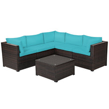 Load image into Gallery viewer, 6 Pieces Patio Furniture Sofa Set with Cushions for Outdoor-Turquoise

