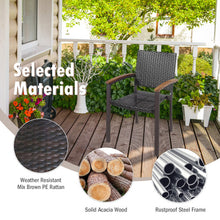 Load image into Gallery viewer, Set of 2 Outdoor Patio PE Rattan Dining Chairs
