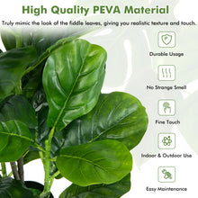 Load image into Gallery viewer, 2-Pack Artificial Fiddle Leaf Fig Tree for Indoor and Outdoor
