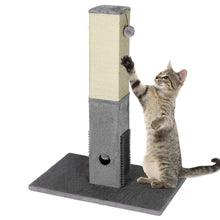 Load image into Gallery viewer, 31 inch Tall Cat Scratching Post Claw Scratcher with Sisal Rope and 2 plush Ball-Gray
