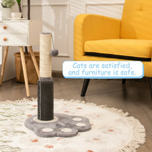 Load image into Gallery viewer, 20.5 inch Tall Cat Scratching Post Claw Scratcher with Sisal Rope and Plush Ball-Gray
