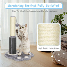 Load image into Gallery viewer, 20.5 inch Tall Cat Scratching Post Claw Scratcher with Sisal Rope and Plush Ball-Gray
