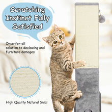 Load image into Gallery viewer, 31 inch Tall Cat Scratching Post Claw Scratcher with Sisal Rope and 2 plush Ball-Gray
