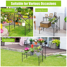 Load image into Gallery viewer, 2-Tier Metal Plant Stand Garden Shelf
