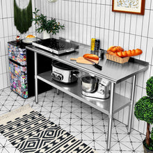Load image into Gallery viewer, Stainless Steel Table for Prep and Work with Backsplash-24 x 48 inch
