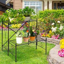 Load image into Gallery viewer, 2-Tier Metal Plant Stand Garden Shelf
