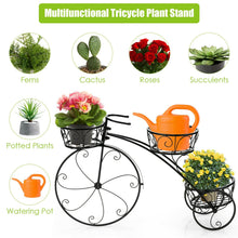 Load image into Gallery viewer, Tricycle Plant Stand Flower Pot Cart Holder in Parisian Style
