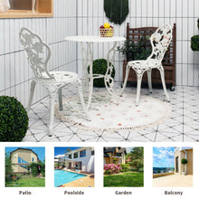 Load image into Gallery viewer, Outdoor Cast Aluminum Patio Furniture Set with Rose Design-White
