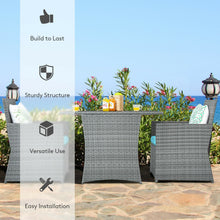 Load image into Gallery viewer, 3 Pieces Patio Rattan Furniture Set with Cushioned Armrest Sofa-Turquoise
