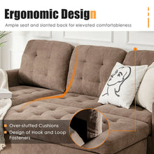 Load image into Gallery viewer, L-shaped Linen Reversible Sectional Sofa Couch with Ottoman-Coffee
