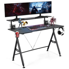 Load image into Gallery viewer, E-Sports Gaming Desk with Monitor Shelf and Cup Holder
