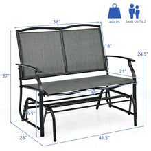 Load image into Gallery viewer, Iron Patio Rocking Chair for Outdoor Backyard and Lawn-Gray
