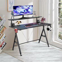 Load image into Gallery viewer, E-Sports Gaming Desk with Monitor Shelf and Cup Holder
