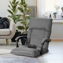Load image into Gallery viewer, 14-Position Floor Chair Lazy Sofa with Adjustable Back Headrest Waist-Gray
