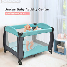 Load image into Gallery viewer, 3 in 1 Baby Playard Portable Infant Nursery Center with Music Box-Green
