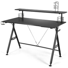 Load image into Gallery viewer, E-Sports Gaming Desk with Monitor Shelf and Cup Holder
