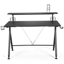 Load image into Gallery viewer, E-Sports Gaming Desk with Monitor Shelf and Cup Holder
