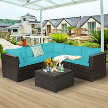 Load image into Gallery viewer, 6 Pieces Patio Furniture Sofa Set with Cushions for Outdoor-Turquoise
