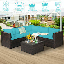 Load image into Gallery viewer, 6 Pieces Patio Furniture Sofa Set with Cushions for Outdoor-Turquoise
