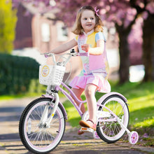 Load image into Gallery viewer, 18 Inch Kids Adjustable Bike with Training Wheels-Purple
