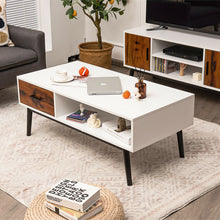 Load image into Gallery viewer, Modern Wood Sofa Table with Open Storage Shelf and Drawer
