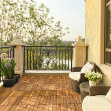 Load image into Gallery viewer, 27 Pieces Acacia Wood Interlocking Patio Deck Tile
