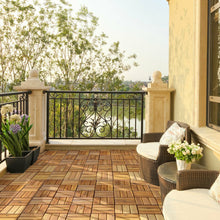Load image into Gallery viewer, 27 Pieces Acacia Wood Interlocking Patio Deck Tile
