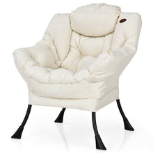 Load image into Gallery viewer, Modern Polyester Fabric Lazy Chair with Side Pocket-Beige
