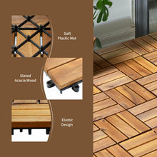 Load image into Gallery viewer, 27 Pieces Acacia Wood Interlocking Patio Deck Tile

