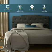 Load image into Gallery viewer, Faux Linen Headboard with Adjustable Heights-Dark Gray
