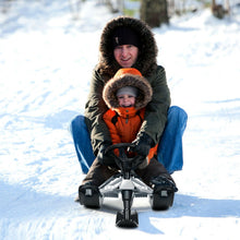 Load image into Gallery viewer, Kids Snow Sled with Steering Wheel and Double Brakes Pull Rope-Black

