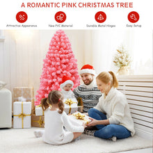 Load image into Gallery viewer, Pink Christmas Tree with Snow Flocked PVC Tips and Metal Stand-6.5 ft
