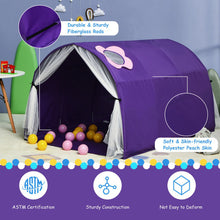 Load image into Gallery viewer, Kids Galaxy Starry Sky Dream Portable Play Tent with Double Net Curtain-Purple
