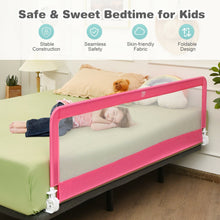 Load image into Gallery viewer, 71 Inch Extra Long Swing Down Bed Guardrail with Safety Straps-Pink

